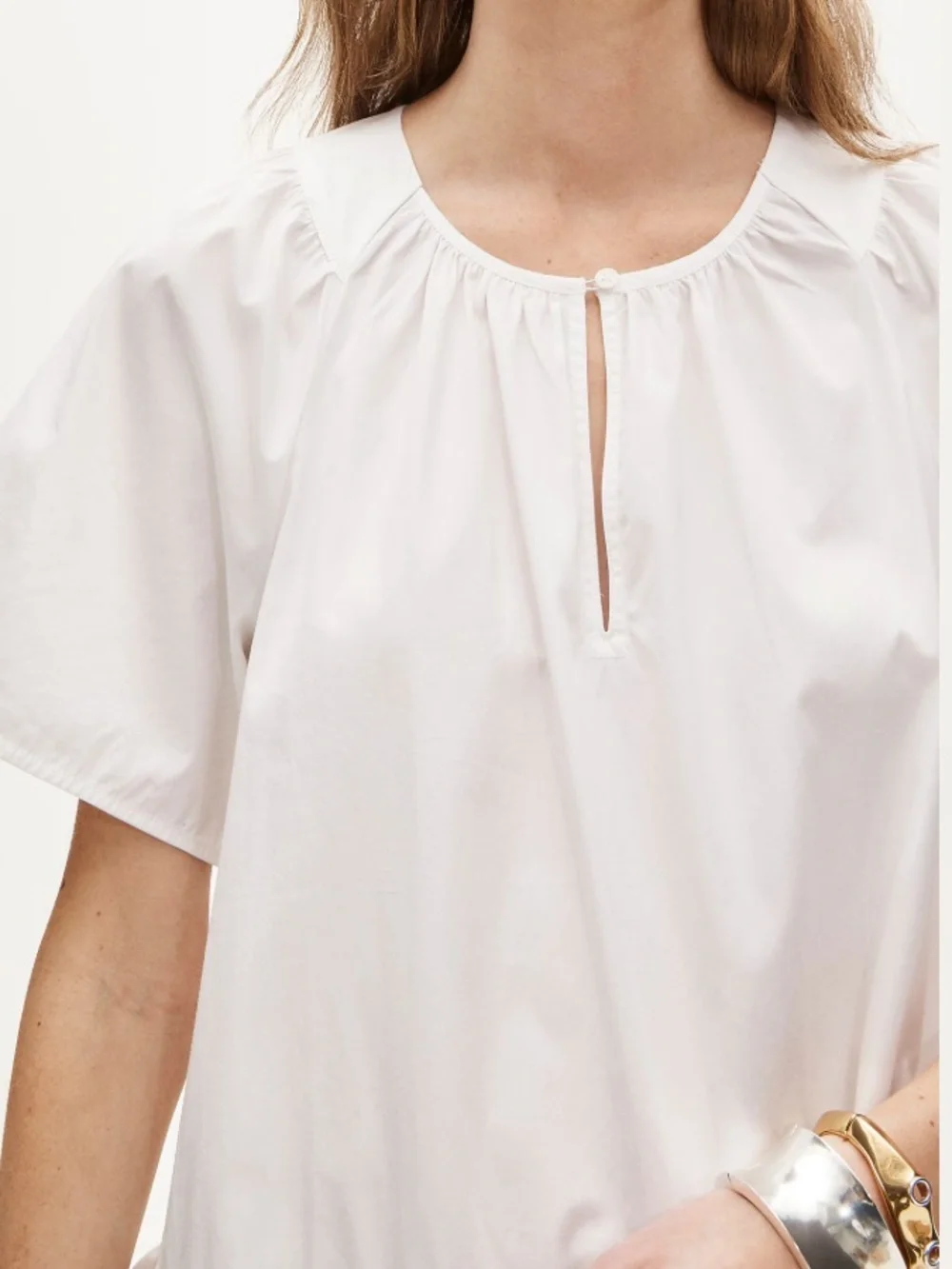 J crew white Tiered popover dress in cotton poplin